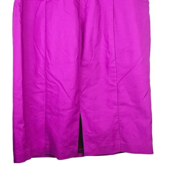 White House Black Market Magenta Open Back Pleated Cocktail Sheath Dress, Sz 10 - Picture 8 of 10